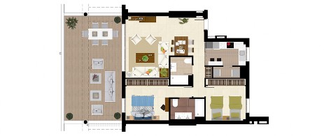 Wohnung in Mijas am La Cala Golf Resort Grundriss 5 Wohnung in Mijas am La Cala Golf Resort Golfimmobilie oben 5